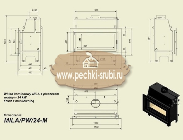 Каминная топка Kratki "Mila/PW/24/GLASS" Каминная топка Kratki "Mila/PW/24/GLASS"