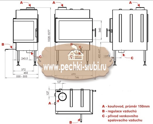 Топка ABX "Cardiff P" (угловое стекло справа) Топка ABX "Cardiff P" (угловое стекло справа)
